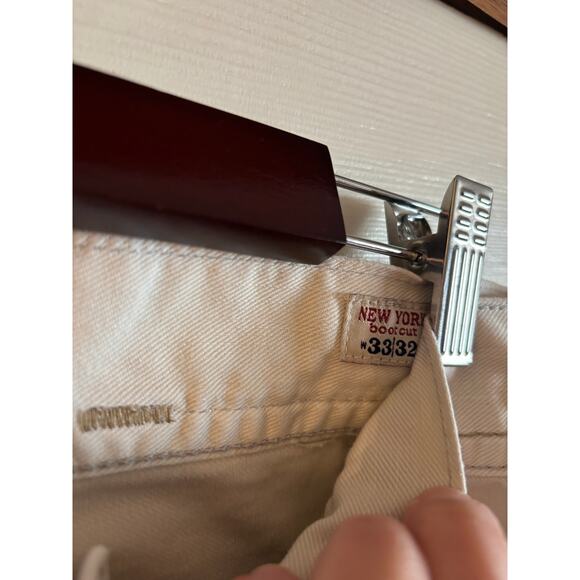 Mek Denim Men's Beige Jeans New York Bootcut Size 33 x 32 100% Cotton - Picture 8 of 8